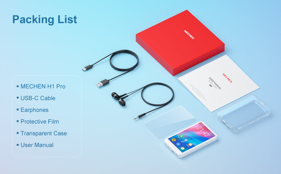 MECHEN Android 9.0 MP3/MP4 Player | Bluetooth, WiFi, Spotify | 512GB Storage - White