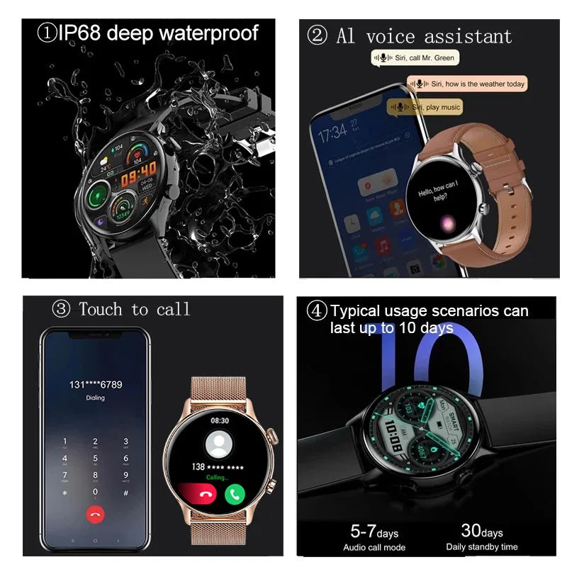 Vabena 2026 Smartwatch for Women & Men | AMOLED, GPS, IP68