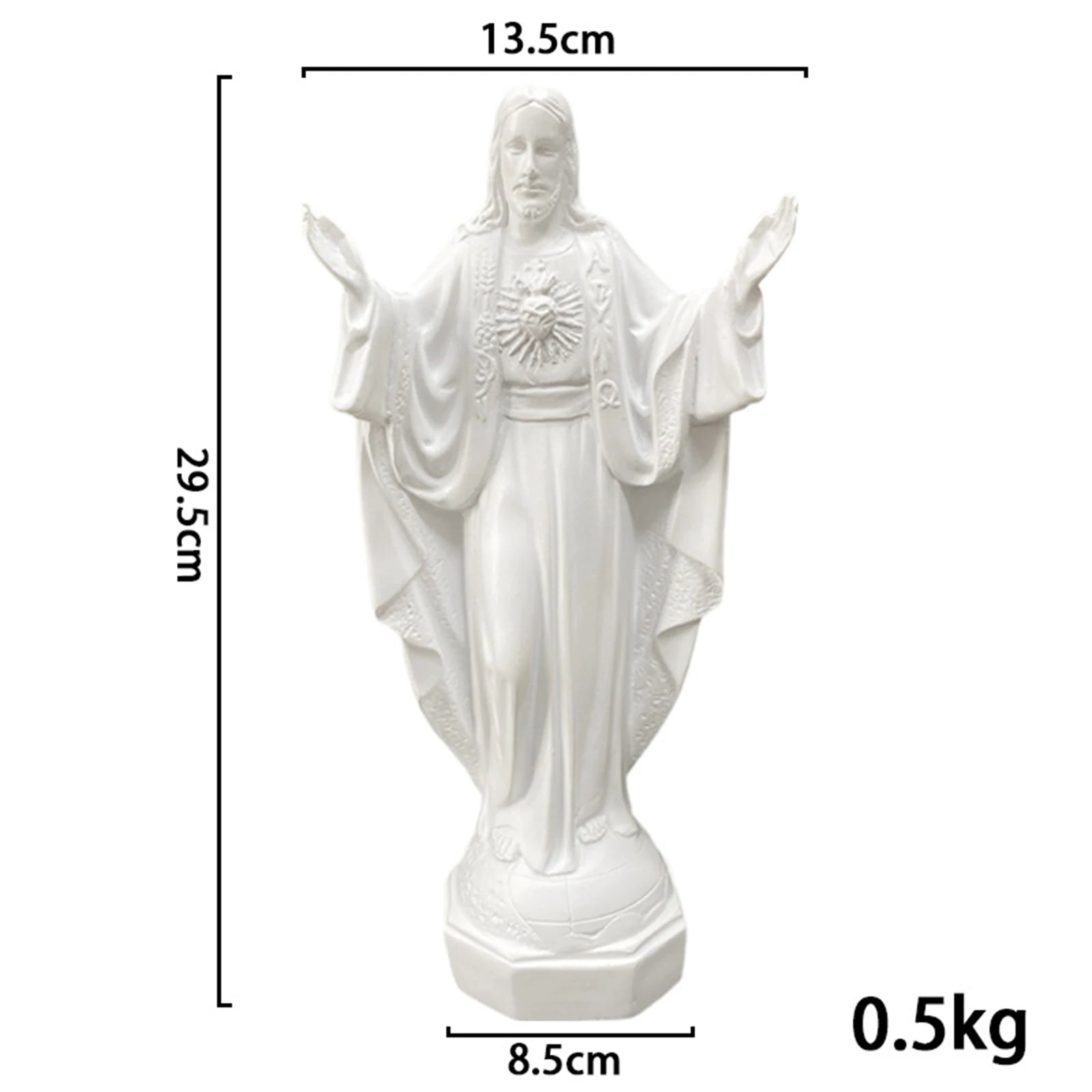 Resin Jesus & Mary Statue - Catholic Religious Home Decor