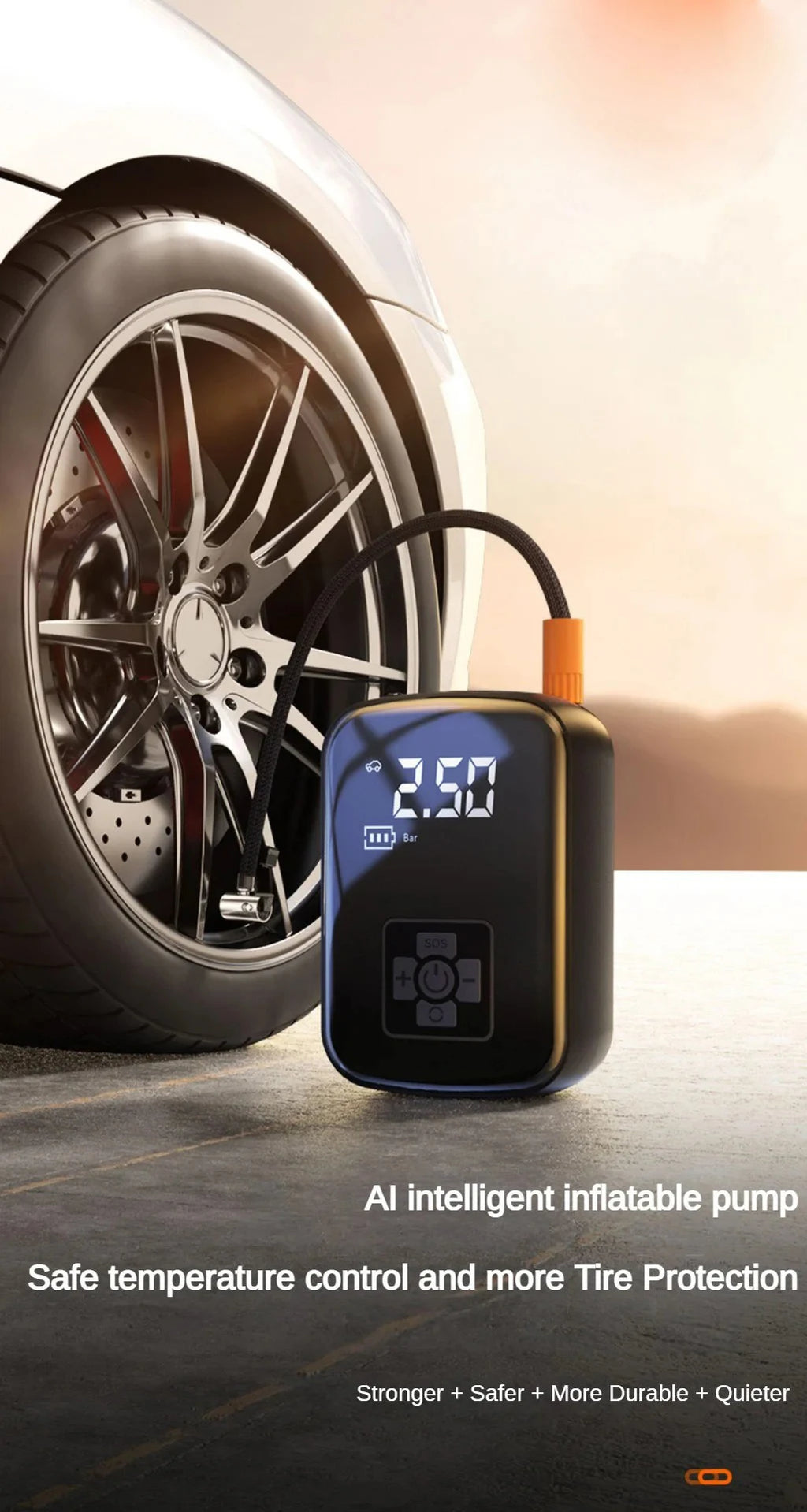 EAFC Digital Wireless Car Tire Inflator Air Compressor
