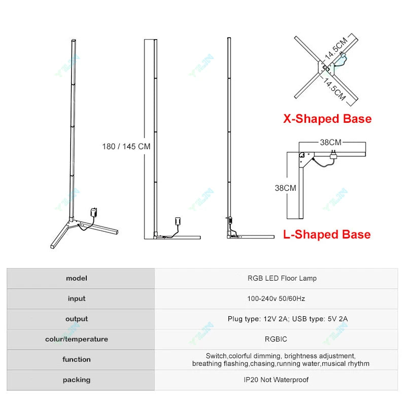 Smart RGBIC Nordic Floor Lamp | Tuya App Control & Gaming Mood Light
