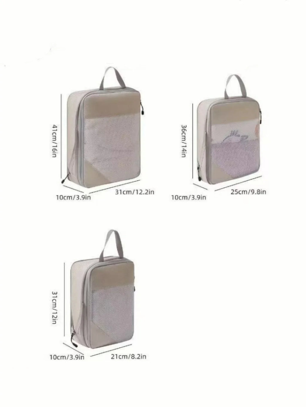 3-Piece Compressible Waterproof Travel Packing Cubes Set | Luggage Organizers
