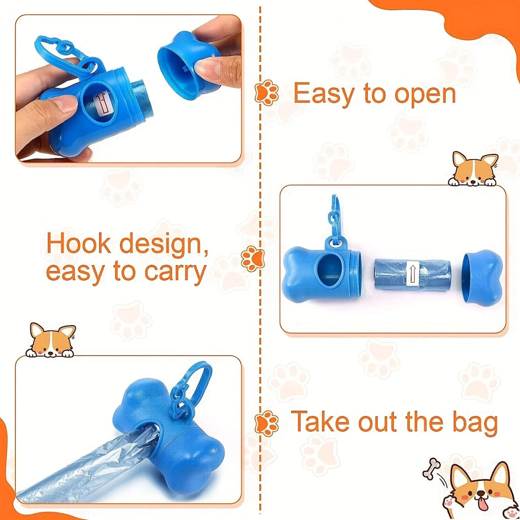 1200 Leak-Proof Dog Poop Bags | Cartoon Paw Graphic Pet Waste Bags