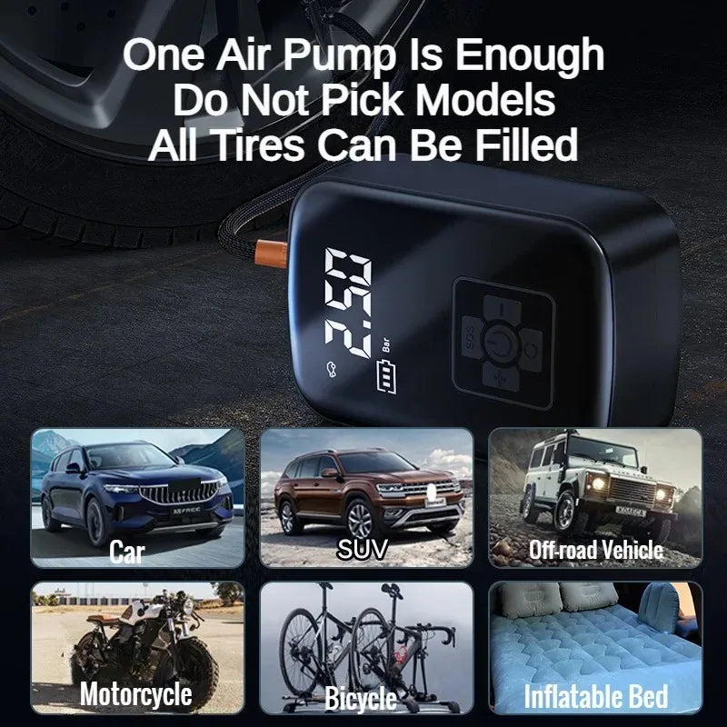EAFC Digital Wireless Car Tire Inflator Air Compressor