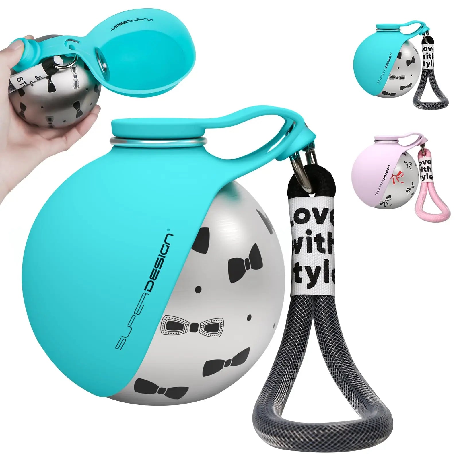 Portable Dog Water Bottle for Small Dogs - 2-in-1 Leak-Proof Travel Feeder