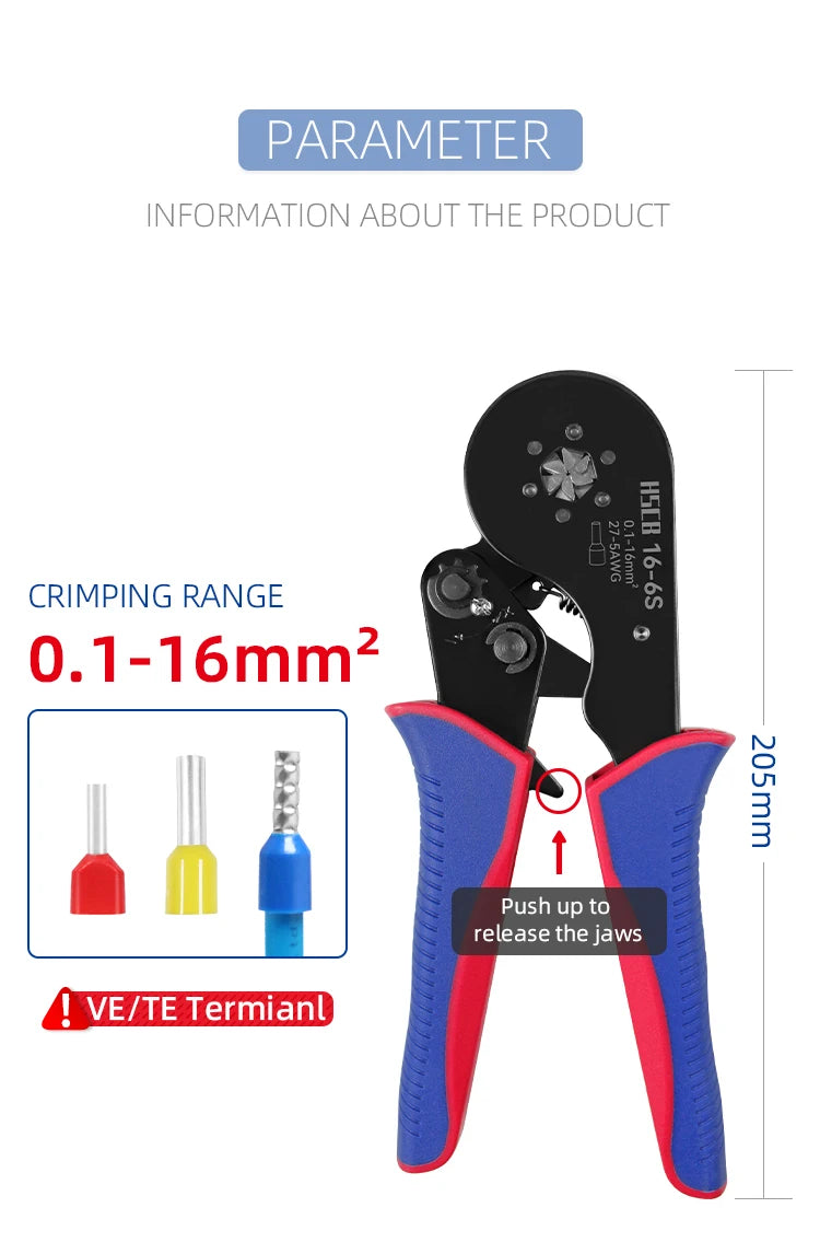 IFULIS HSC8 Precision Tubular Terminal Crimping Pliers 16mm² – Reliable Electrical Connections