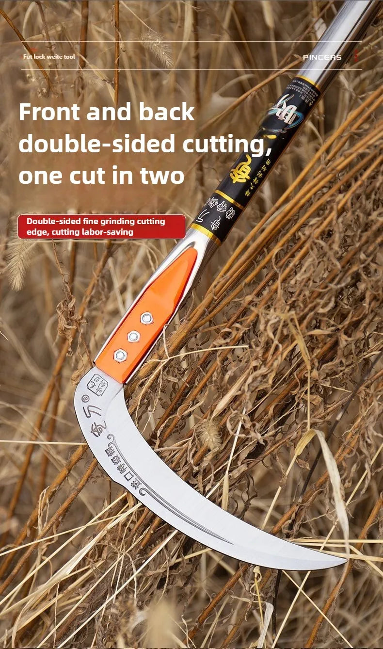 Long-Handle Manual Grass Sickle for Weeding & Gardening