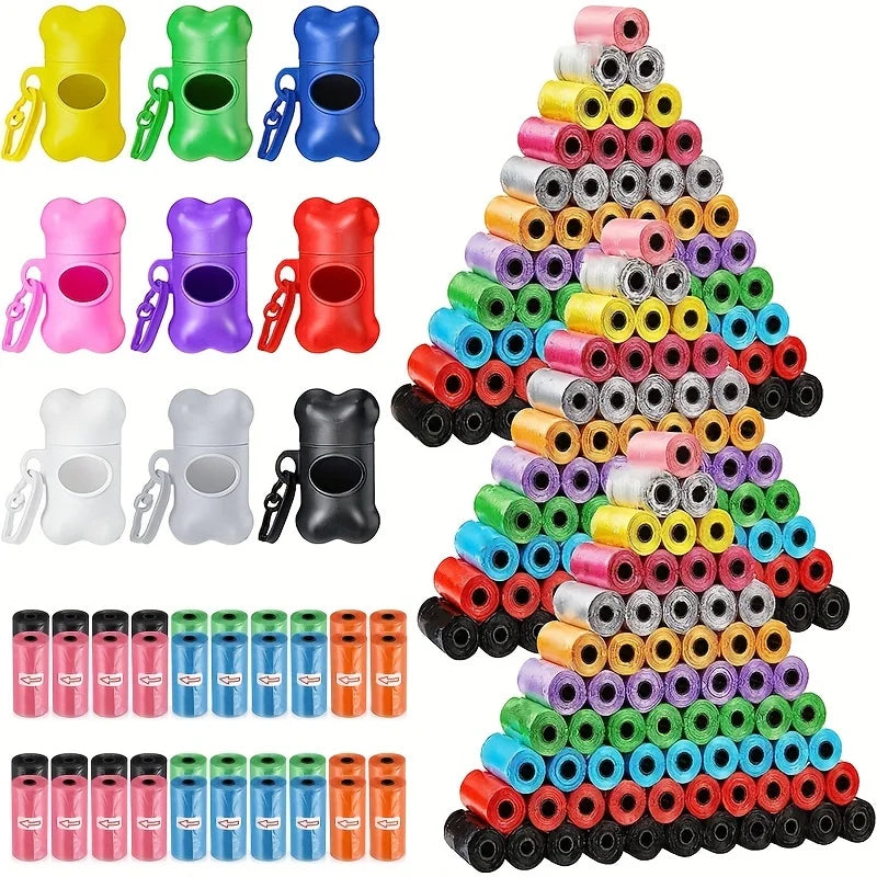 1200 Leak-Proof Dog Poop Bags | Cartoon Paw Graphic Pet Waste Bags