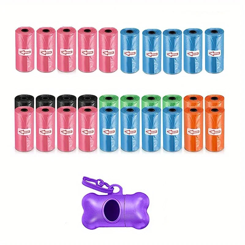 1200 Leak-Proof Dog Poop Bags | Cartoon Paw Graphic Pet Waste Bags