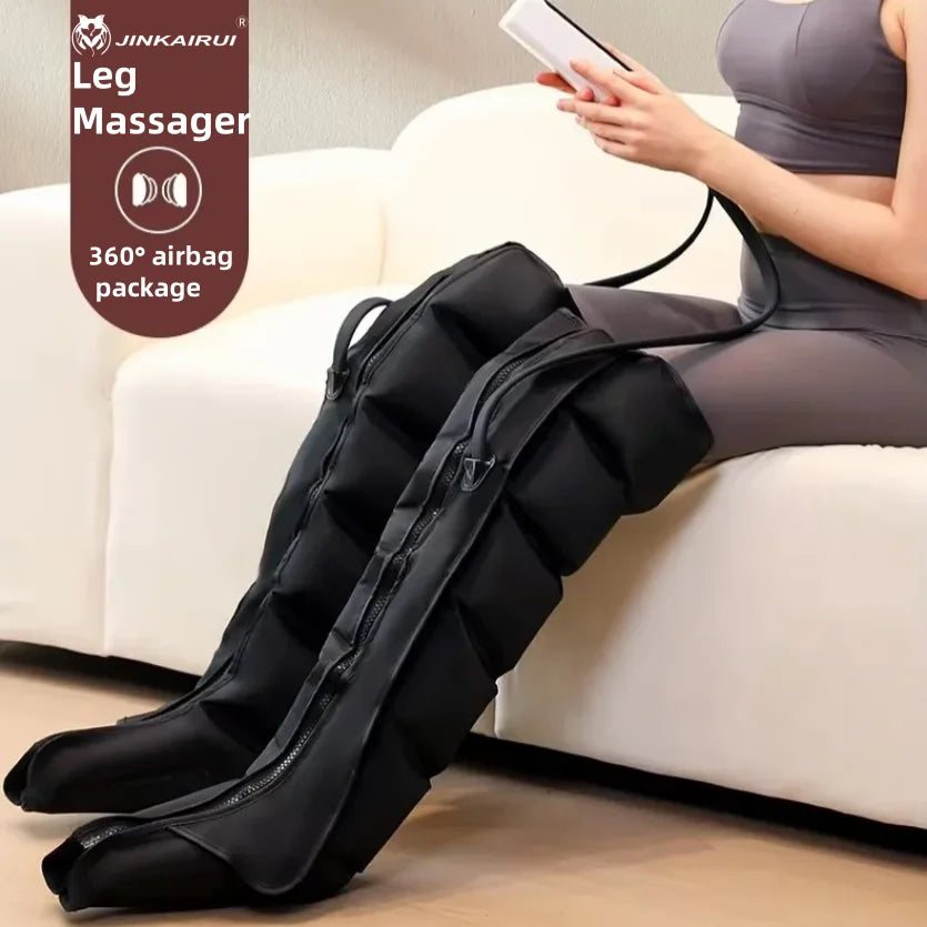 JinKairui Electric Pneumatic Leg Massager for Deep Thigh, Calf & Foot Relaxation with Remote Control