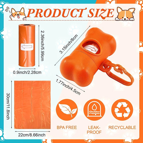 1200 Leak-Proof Dog Poop Bags | Cartoon Paw Graphic Pet Waste Bags
