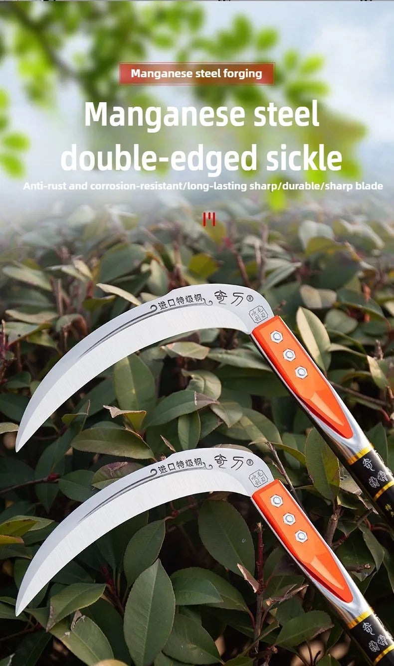 Long-Handle Manual Grass Sickle for Weeding & Gardening