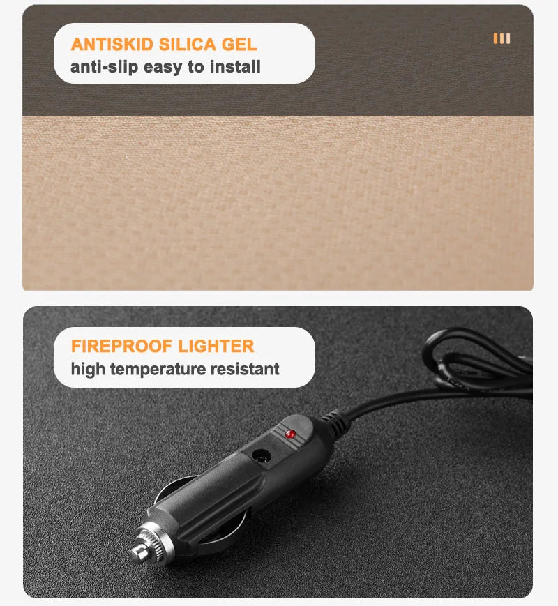 Heated Car Seat Cover | Quick Heat Seat Protector 12-24V