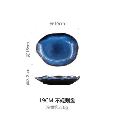 KINGLANG Nordic Irregular Ceramic Plate & Bowl Set - Modern Dining Collection