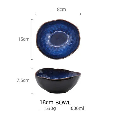 KINGLANG Nordic Irregular Ceramic Plate & Bowl Set - Modern Dining Collection