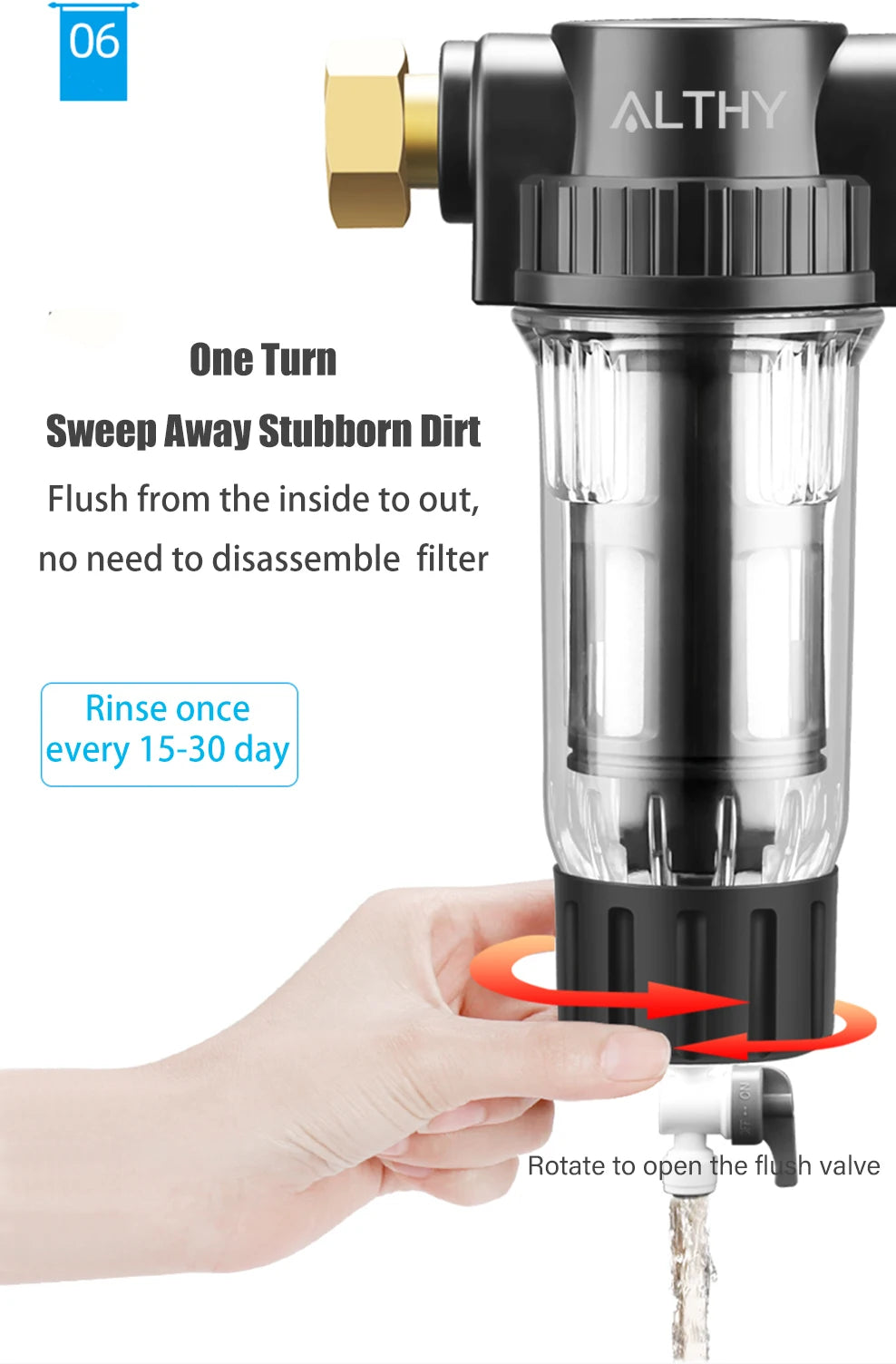 ALTHY Whole House Spin Down Sediment Water Filter Central Prefilter System