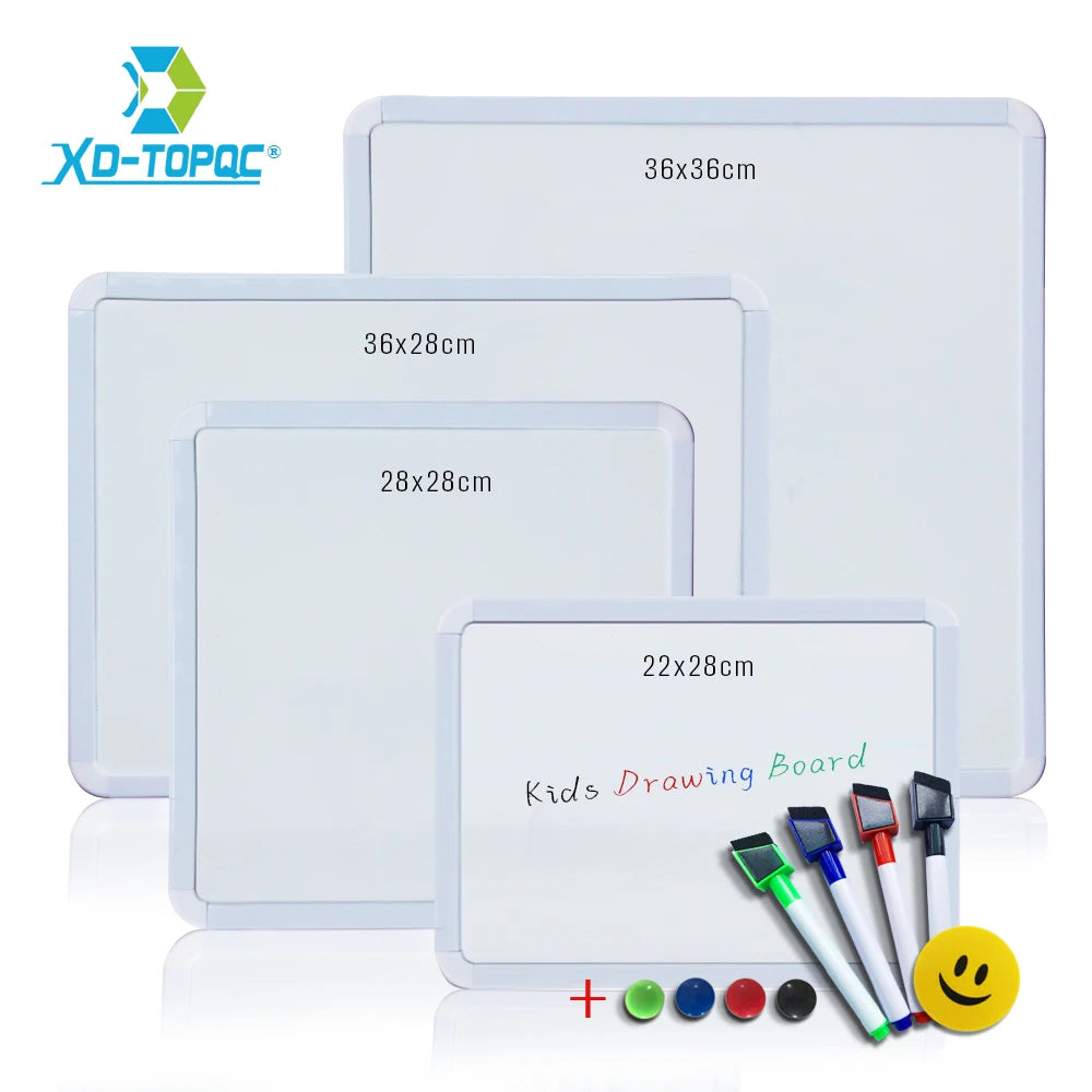 4-Style Magnetic Fridge Whiteboard Set - Notes, Reminders & Decor