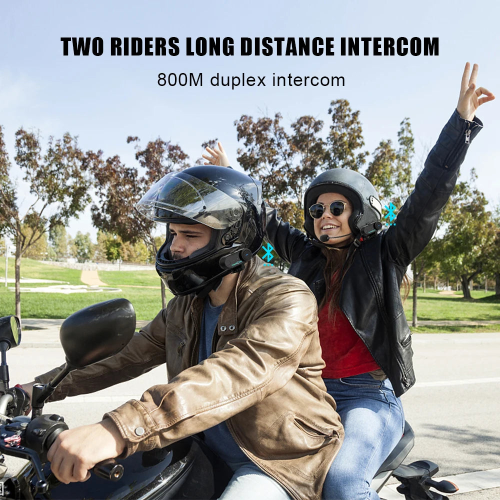 Freedconn T-Com VB Bluetooth Intercom | 6-Rider Motorcycle Headset & FM