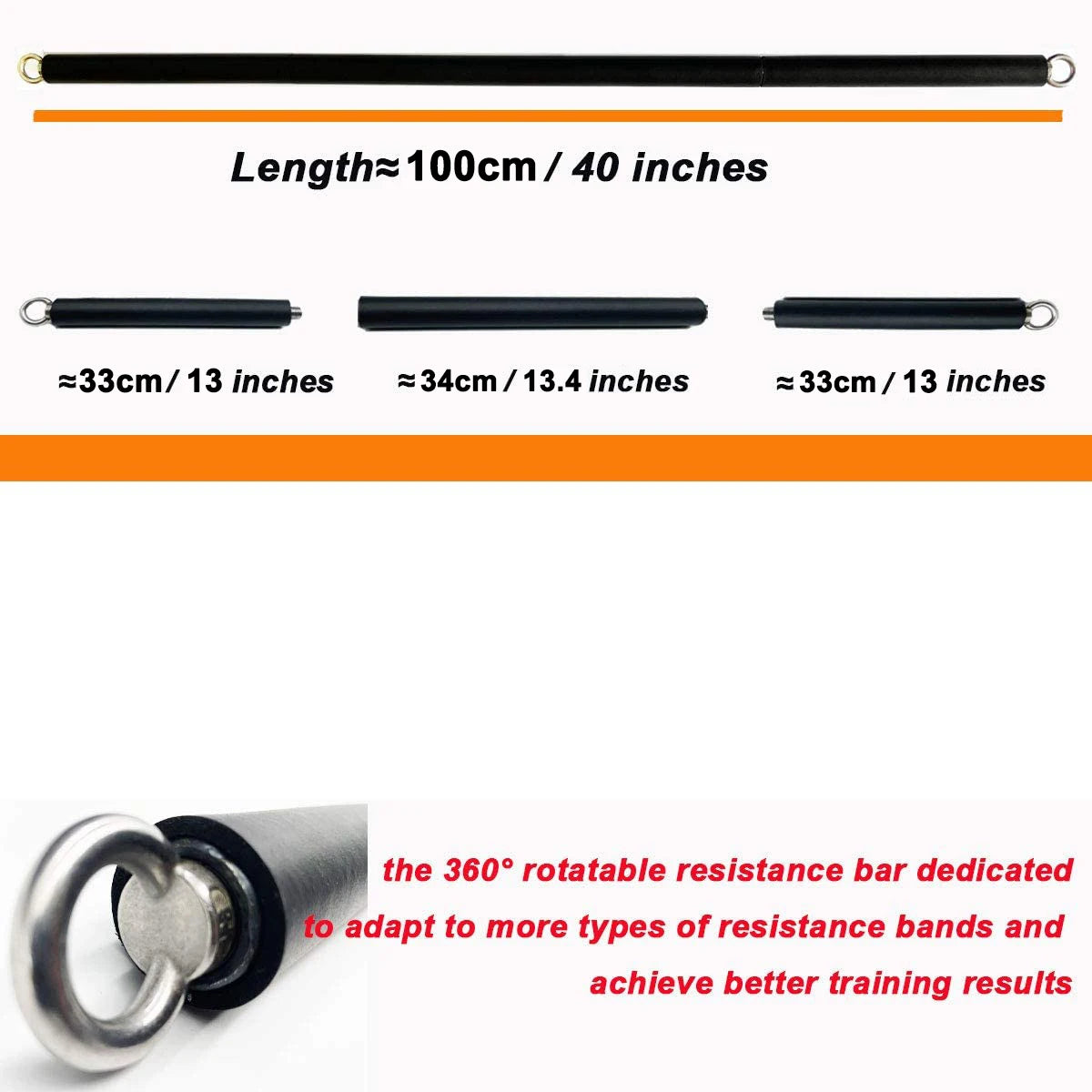 Workout Bar & Resistance Bands Set - Home Gym & Pilates