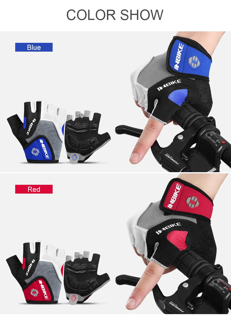 INBIKE Shockproof Gel Pad Cycling Gloves - Half Finger Summer Sport