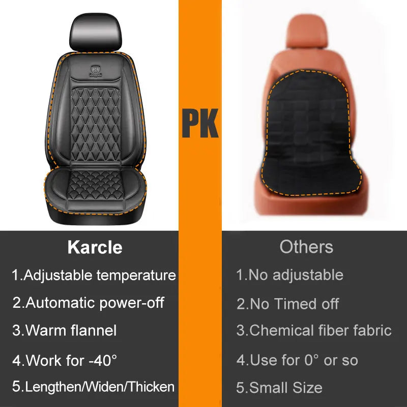 Heated Car Seat Cover | Quick Heat Seat Protector 12-24V