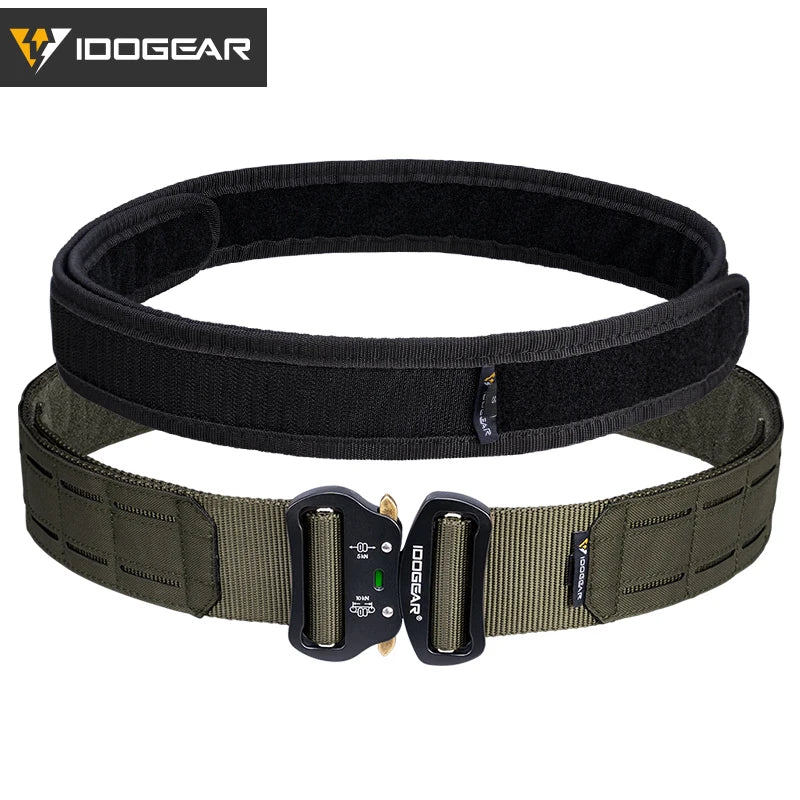 IDOGEAR 2-Inch Tactical Belt with Quick Release Buckle & MOLLE Laser Cut