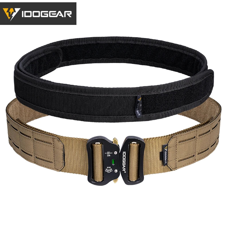 IDOGEAR 2-Inch Tactical Belt with Quick Release Buckle & MOLLE Laser Cut