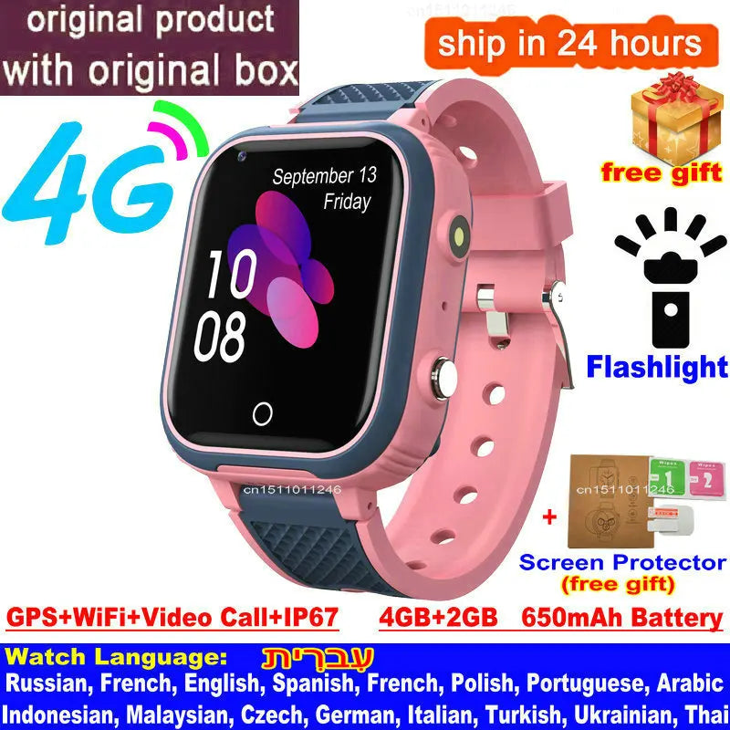 LT21 Kids 4G Smartwatch - GPS, Video Call, SOS, IP67 Waterproof