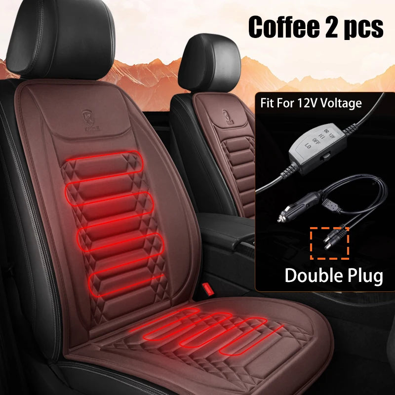 Winter Heated Car Seat Cover - 12V Universal Warmer Cushion Protector