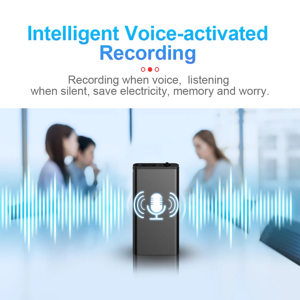 Ultra-Thin Mini Voice Recorder & MP3 Player | Digital Dictaphone 4-32GB