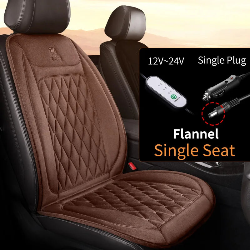 Heated Car Seat Cover | Quick Heat Seat Protector 12-24V