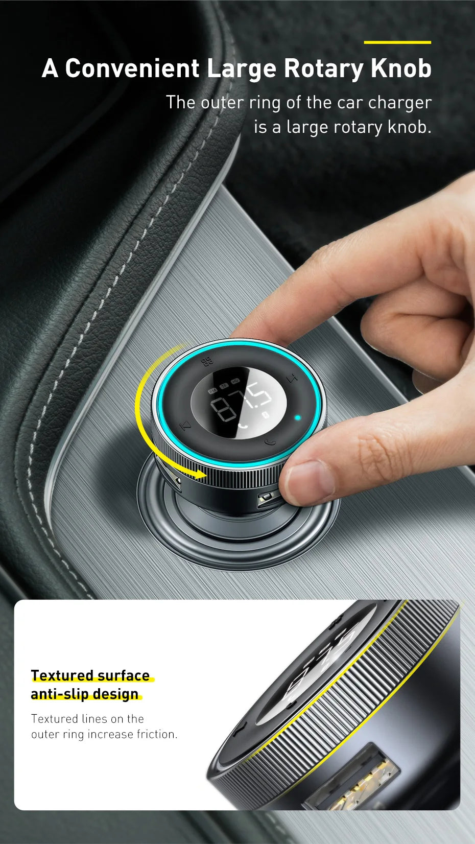 Baseus Bluetooth 5.0 FM Transmitter & Car Charger | Wireless Audio Hands-Free