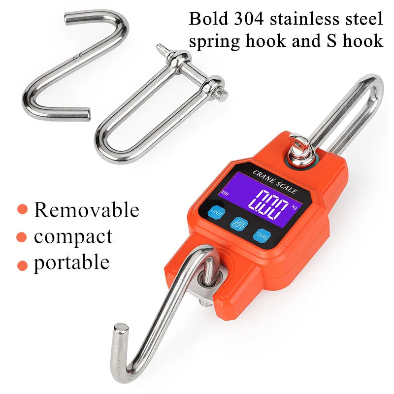 Heavy Duty 300kg Bluetooth Industrial Crane Scale | Digital Hanging Hook Scale