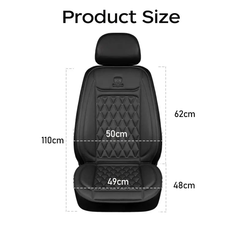 Heated Car Seat Cover | Quick Heat Seat Protector 12-24V