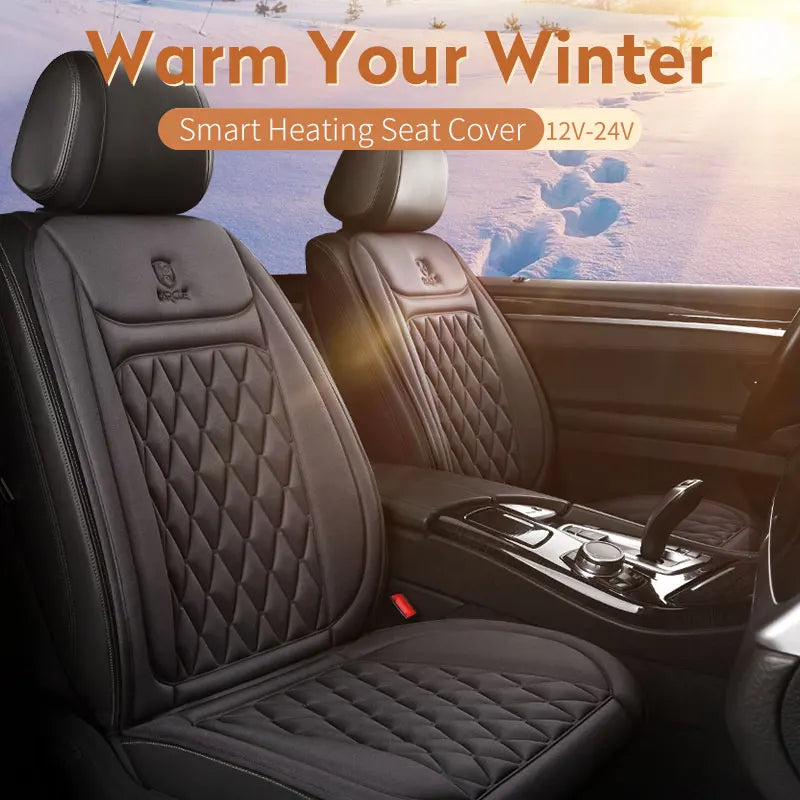 Heated Car Seat Cover | Quick Heat Seat Protector 12-24V