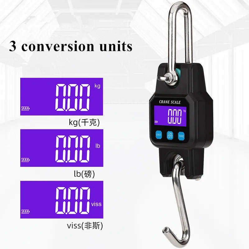 Heavy Duty 300kg Bluetooth Industrial Crane Scale | Digital Hanging Hook Scale