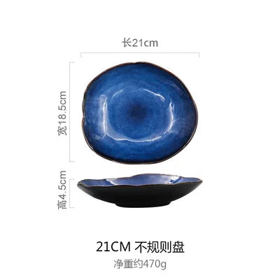 KINGLANG Nordic Irregular Ceramic Plate & Bowl Set - Modern Dining Collection