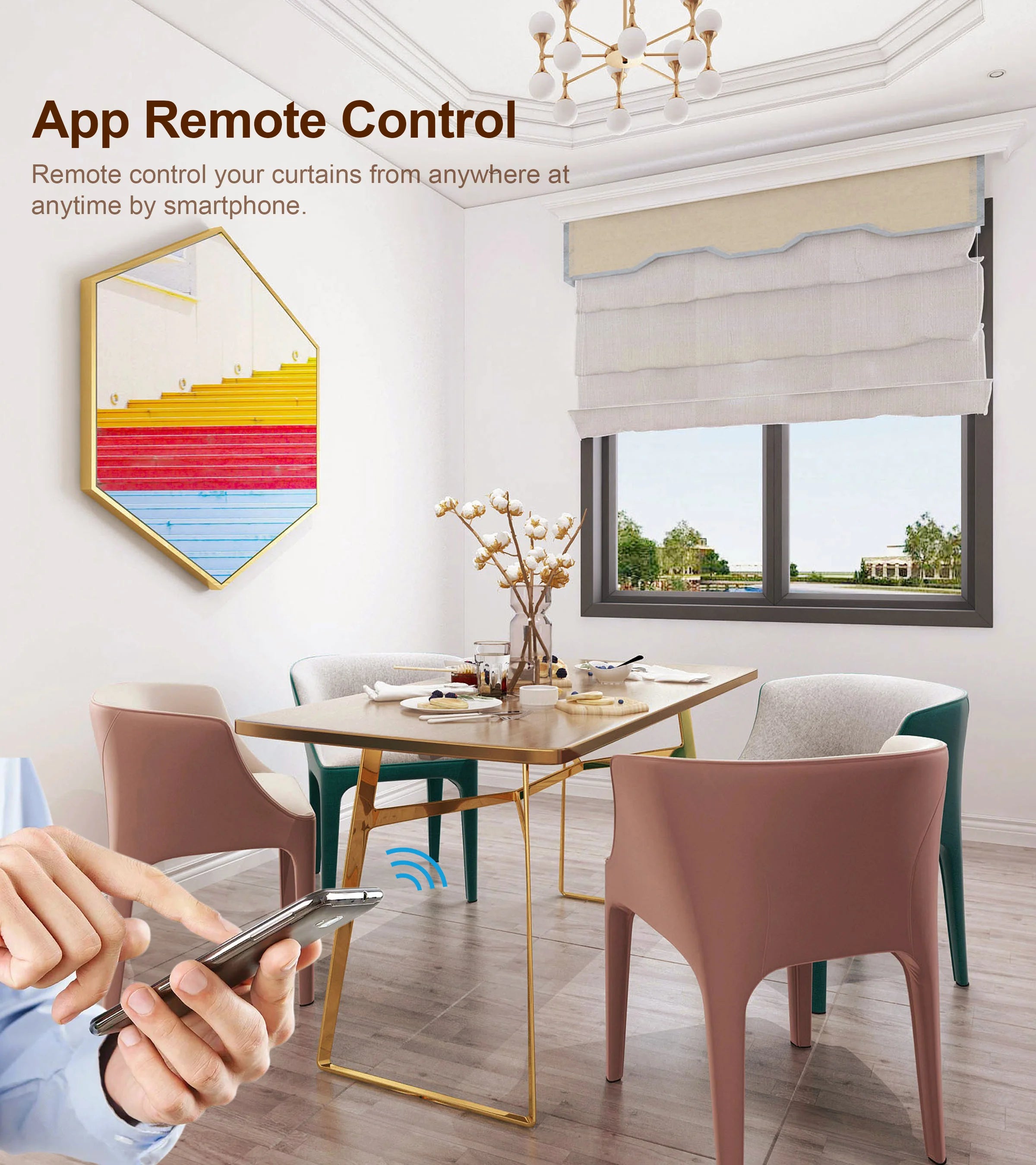GIRIER Tuya Smart WiFi Curtain Module for Roller Shutters - Alexa & Google Home Compatible