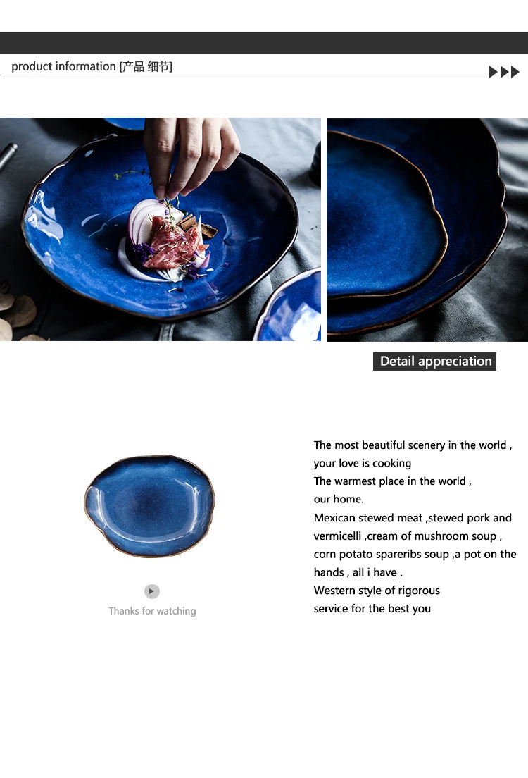KINGLANG Nordic Irregular Ceramic Plate & Bowl Set - Modern Dining Collection