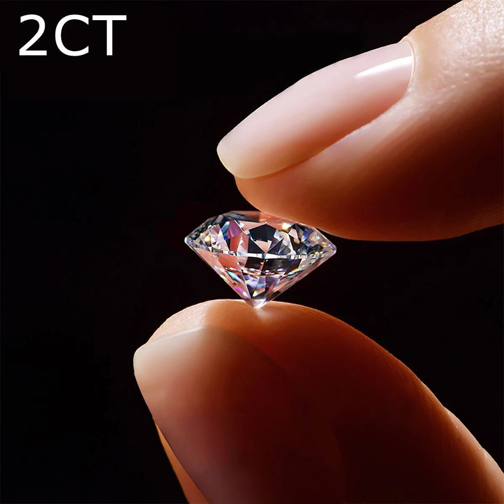 Certified 2ct D VVS1 Moissanite Ring - Sterling Silver Elegance