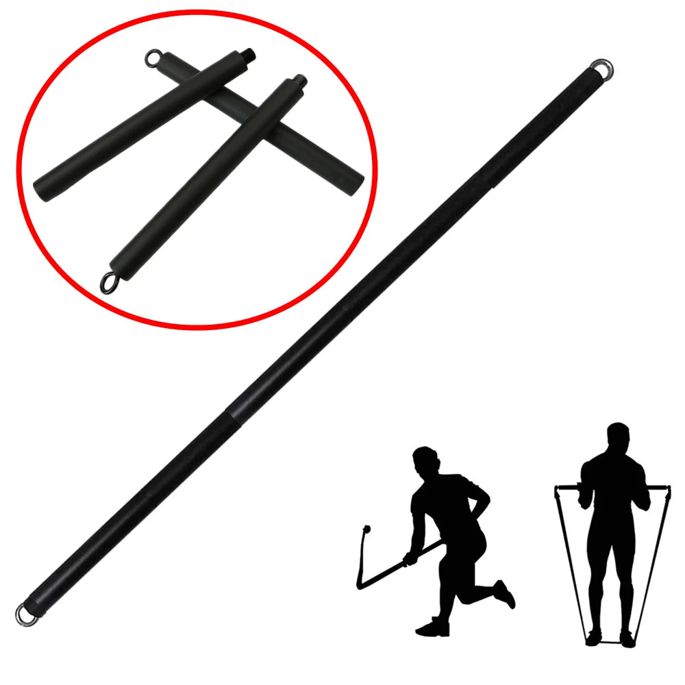Workout Bar & Resistance Bands Set - Home Gym & Pilates