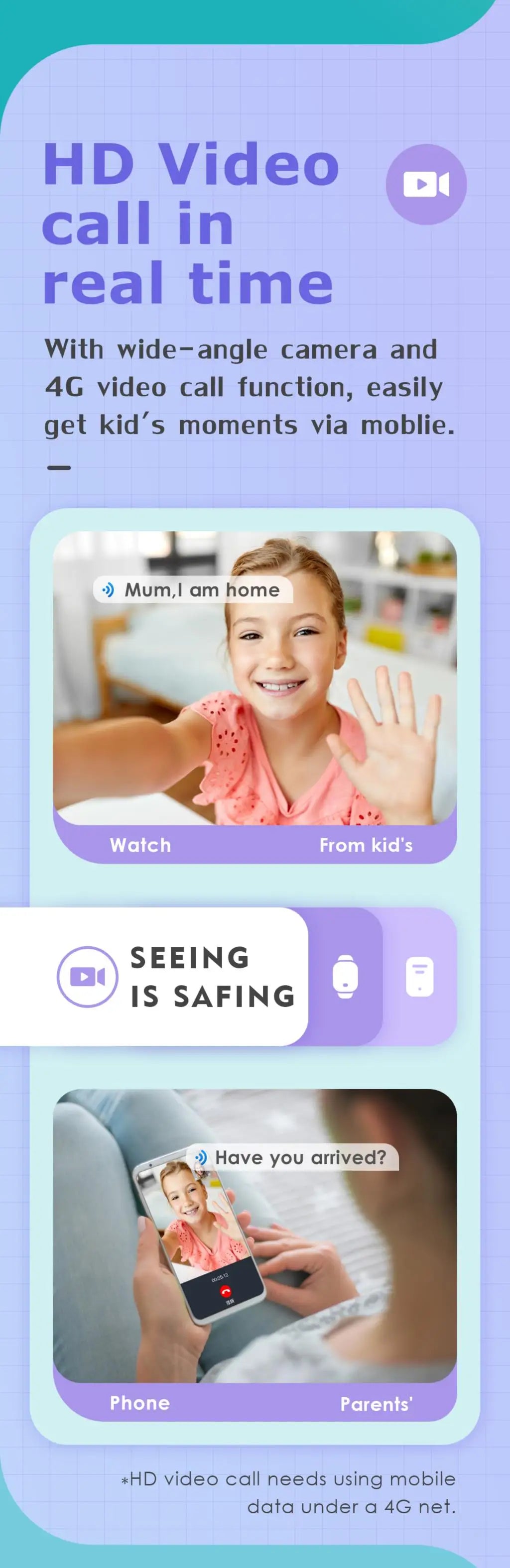 KGG 4G Kids Smartwatch - GPS Tracker, Video Call, SOS, WiFi
