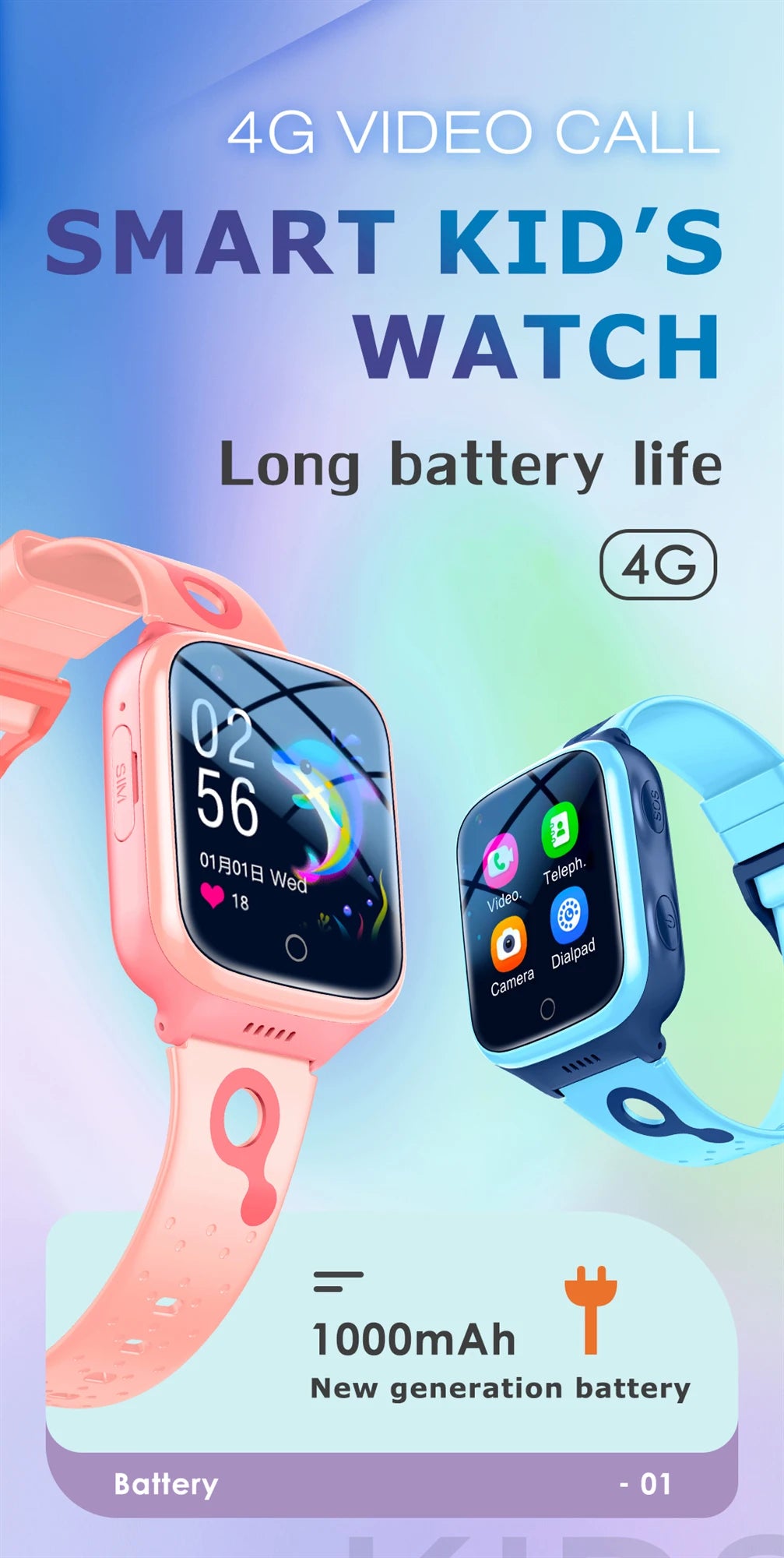 KGG 4G Kids Smartwatch: GPS Tracker, Video Call & SOS Phone