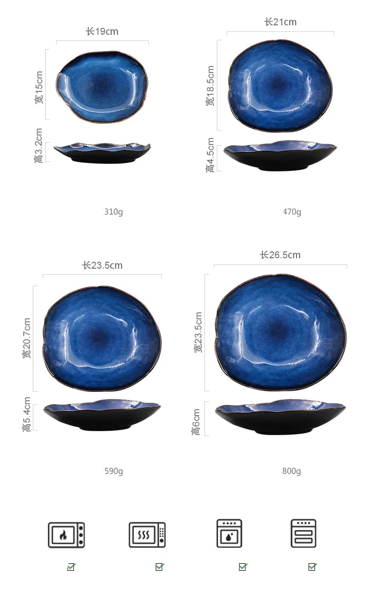 KINGLANG Nordic Irregular Ceramic Plate & Bowl Set - Modern Dining Collection