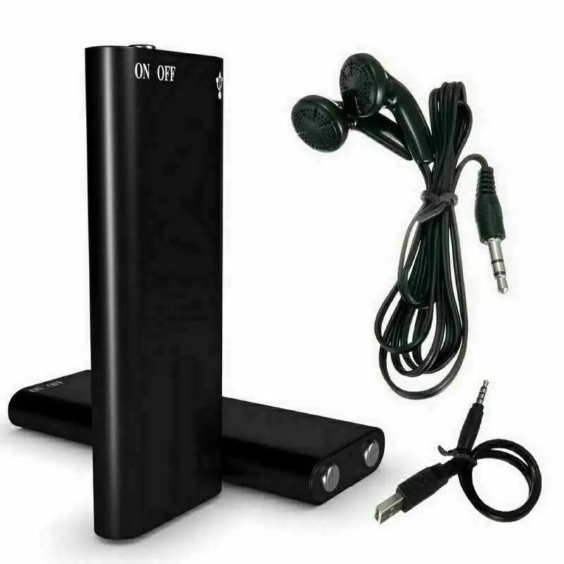 Ultra-Thin Mini Voice Recorder & MP3 Player | Digital Dictaphone 4-32GB