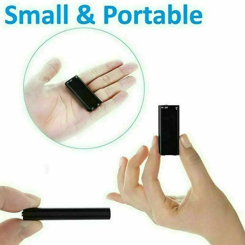 Ultra-Thin Mini Voice Recorder & MP3 Player | Digital Dictaphone 4-32GB