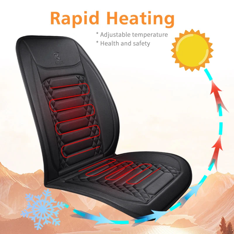 Winter Heated Car Seat Cover - 12V Universal Warmer Cushion Protector