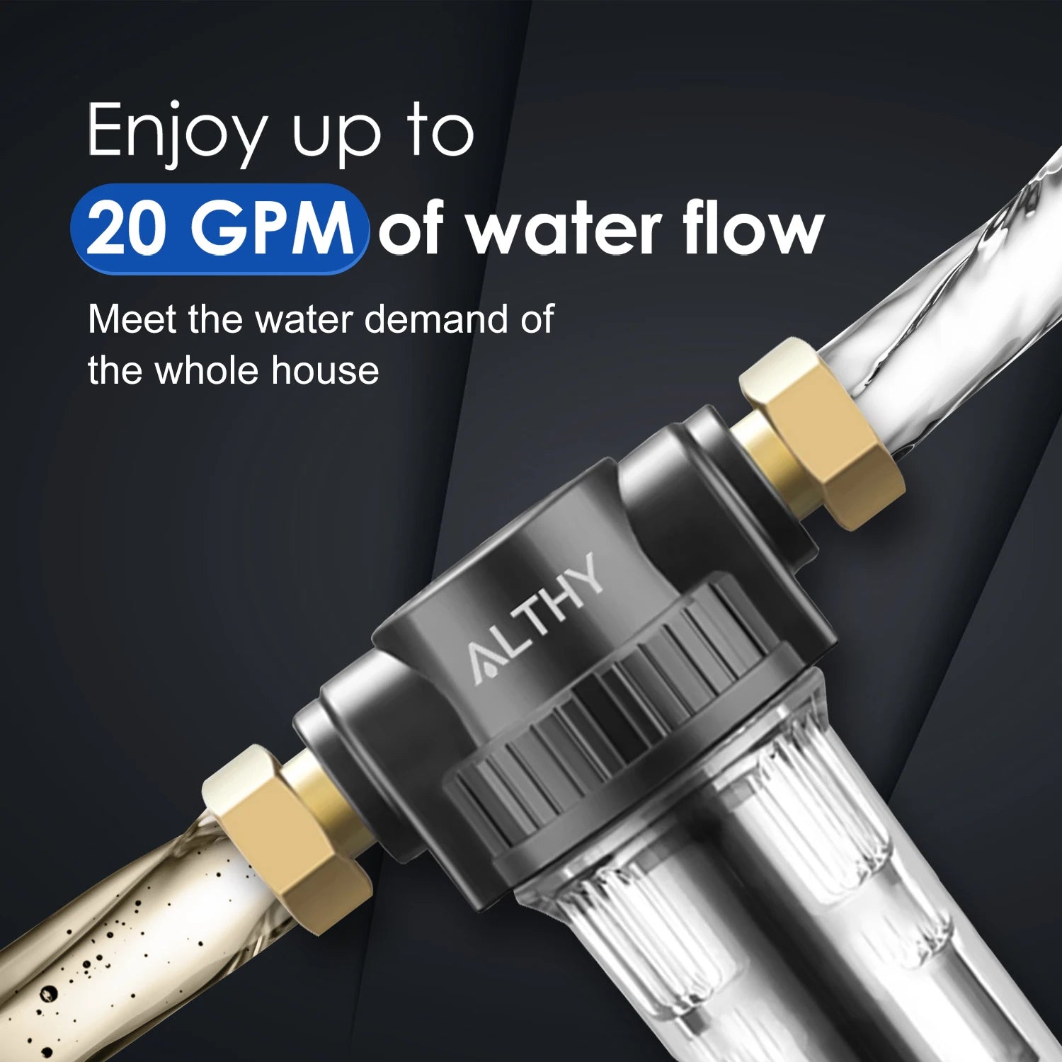 ALTHY Whole House Spin Down Sediment Water Filter Central Prefilter System