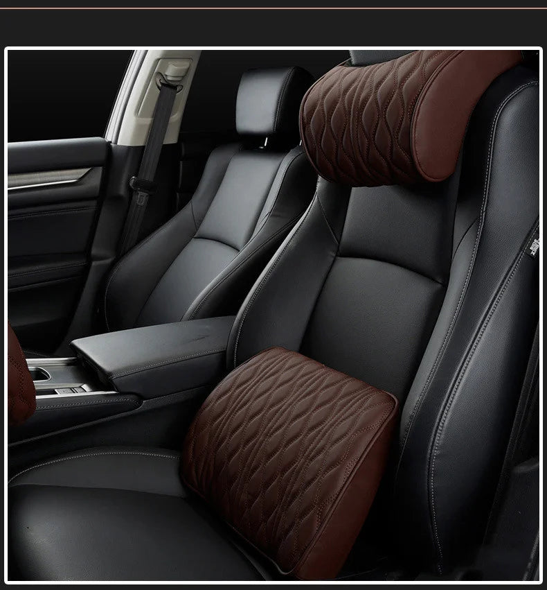 Vabena HOT Car Neck & Lumbar Support Pillow Set - Memory Foam Comfort