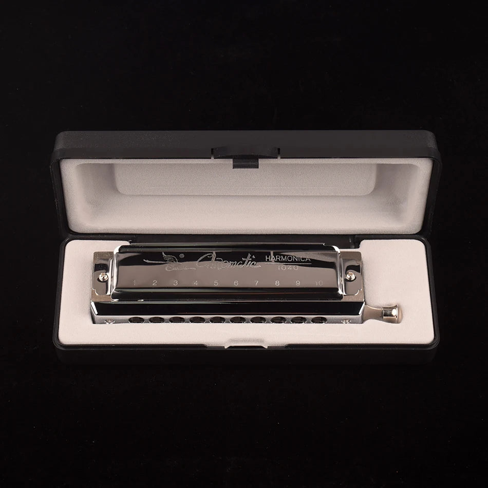 Professional Chromatic Harmonica C Key - 10 Holes, 40 Tones for All Ages